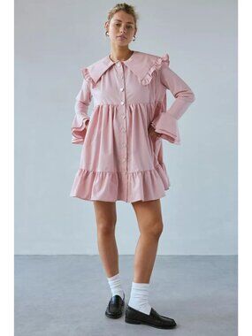 NWT Sister Jane Canary Ruffle Collar Tiered Mini Dress Large L SOLD OUT UO